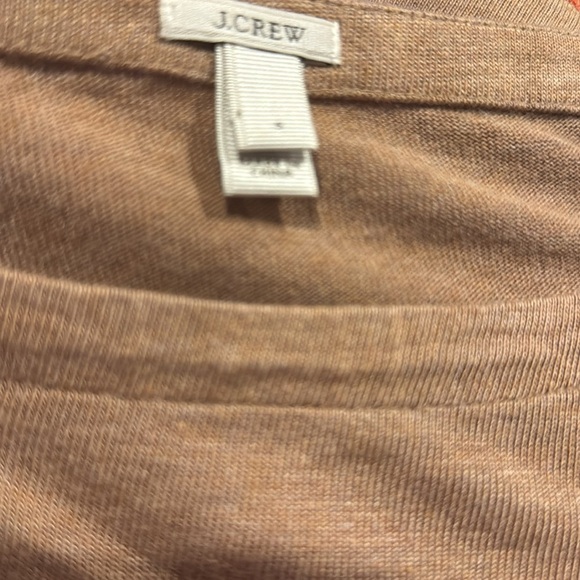 J. Crew rayon/linen blend tan/orange rugby stripe boatneck finely knit sweater. - Picture 4 of 4